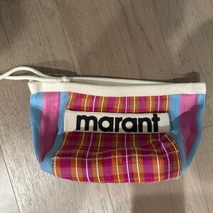 Isabel Marant Powden Striped Canvas Clutch Bag
